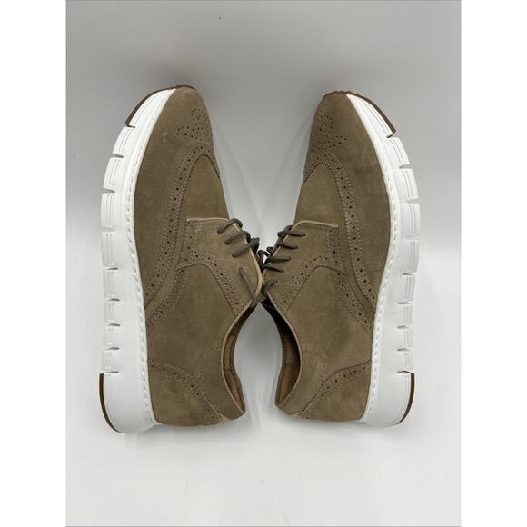 Trask Shoes Men\'s 9M Wingtip Oxfords TAN Suede Leather Shoes 30-2026 main image 4